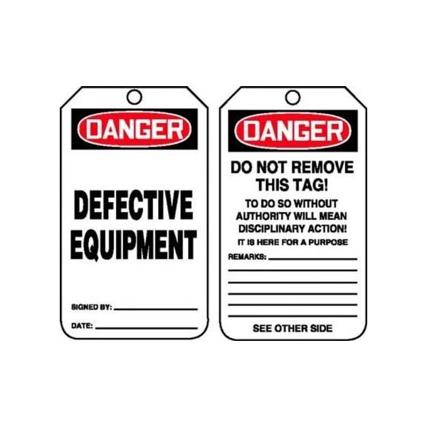 Accuform Danger, RP-Plastic, 3-1/4 in Width, 3/8 in Height, , 25 PK MDT122CTP - main